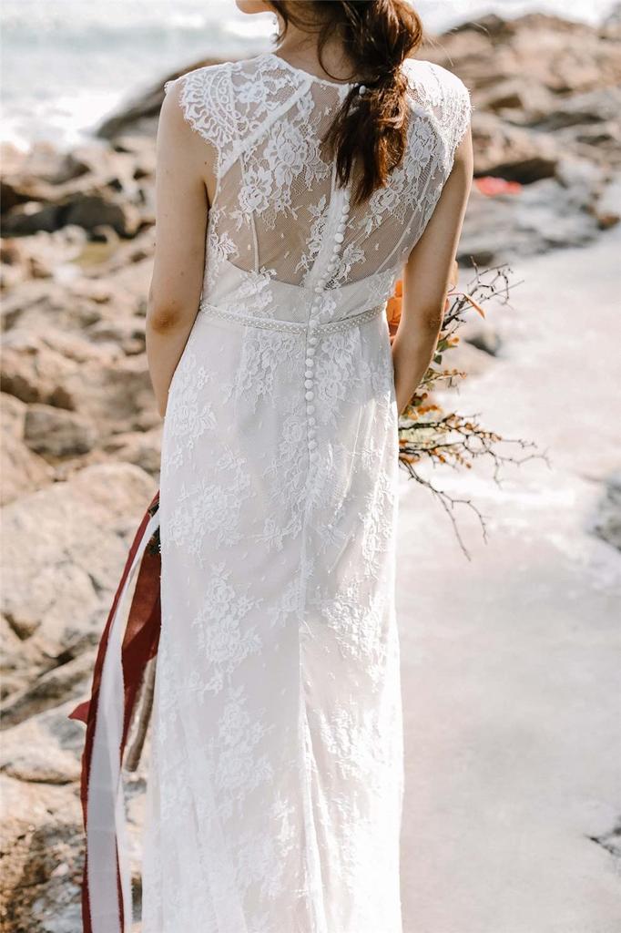 Lace Wedding Dinner Long Stylish and Empire Overseas [Fiveen] Pre-wedding Dress, One-piece, Dress, Simple, Wedding, After-party, Bride, Party,