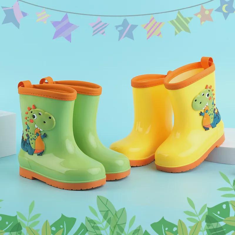Kinder-Regenstiefel mit Cartoon-Motiv, rutschfest, wasserdicht, Gummi, für Jungen und Mädchen