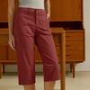 Calças Femininas Cropped com Bolsos Cintura Alta Perna Reta Calças Cargo Modelagem Solta Comprimento no Joelho Calças de Verão para Caminhada Viagem