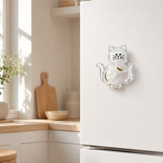 Cat Whiskers Holder Refrigerator Magnet, Transparent Cat Furs Keepsake Vase Fridge Magnet, Pet Memorial Decoration for Home, Kitchen