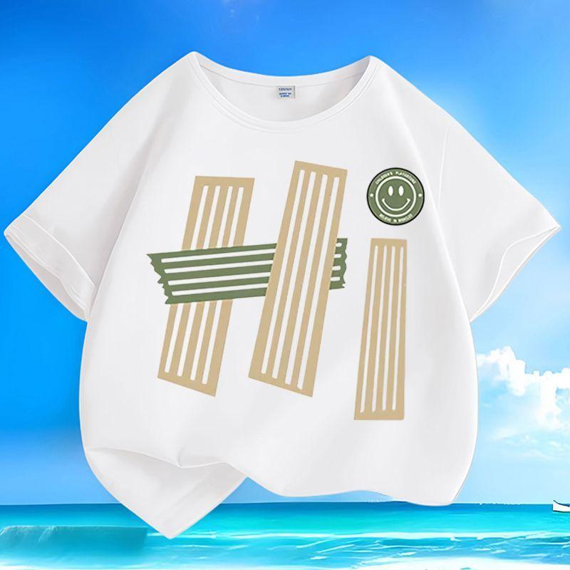Girls Loose Top Summer Children s Casual Short-sleeved Pure Cotton T-shirt 100