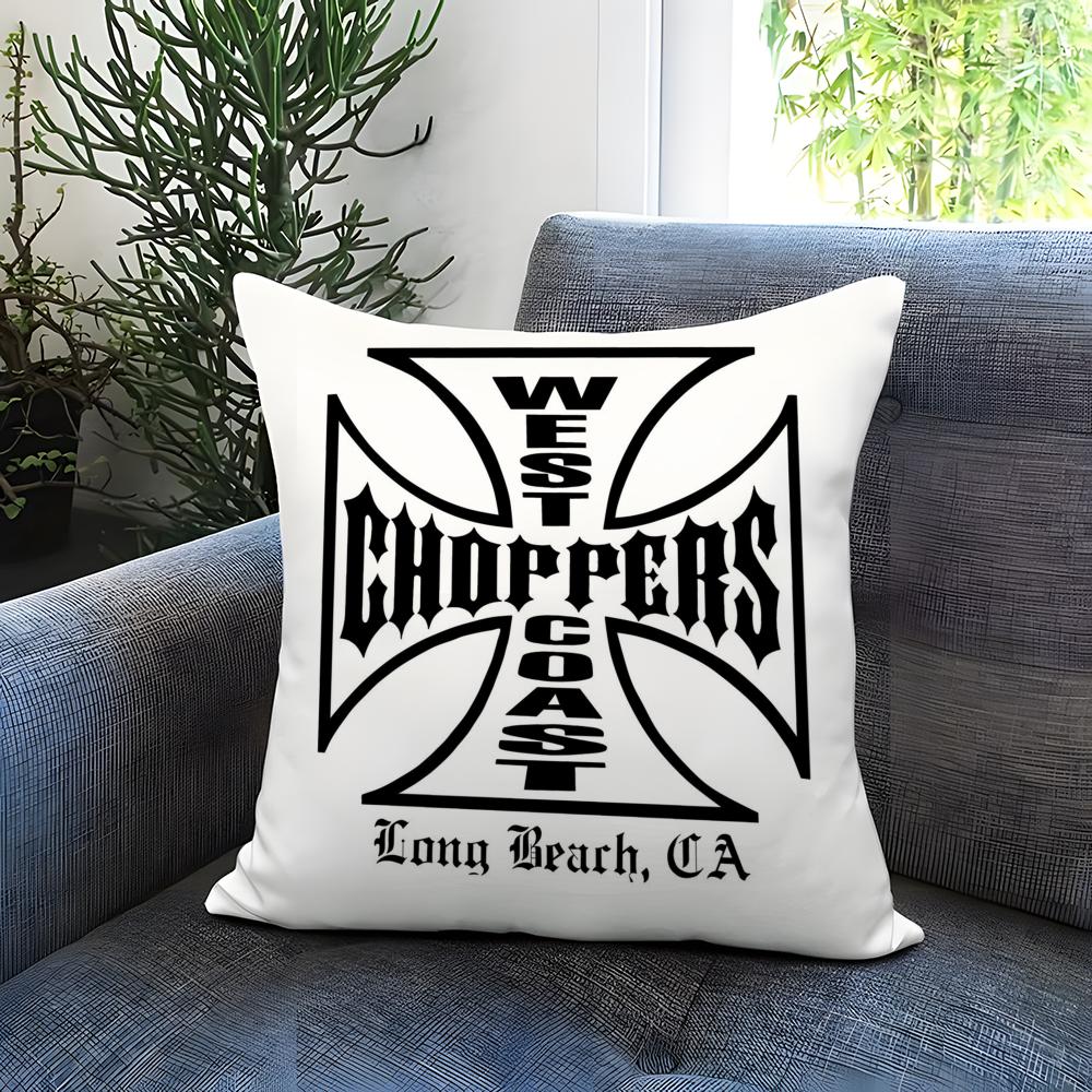 W-West Coast C-Choppers Cushion Cover Comfortable Reversible Pillow Cover Ideal for Car Sofa Bedroom & Beyond