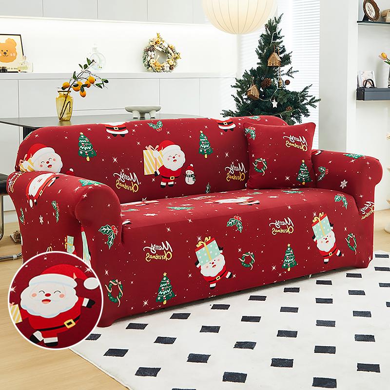 Christmas Sofa Slipcovers Stretch Sofa Cover for Living Room Kids Pets All Inclusive Couch Cover Non Slip Furniture Protector