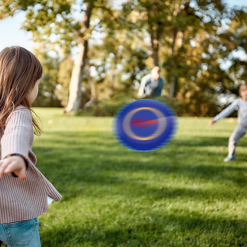 

Light Up Flying Disc Toy Outdoor Flying Disc Game Ultra-soft Edge Colorful LED Flying Spinner Toys For Night Backyard Garden зелений