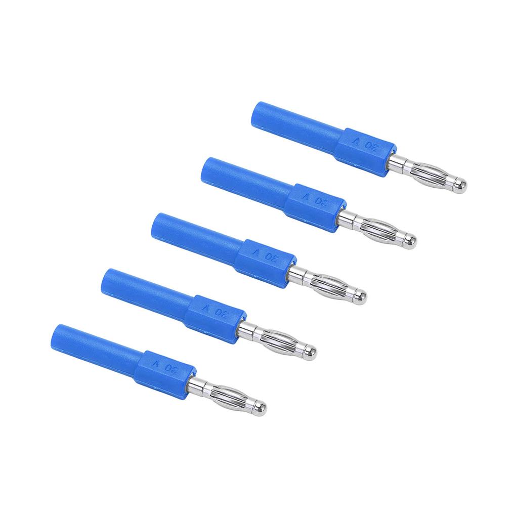 5Pcs 4mm Banana Plug Adapter Strong Connectivity Good Conductivity 4mm To 2mm Conversion Banana PlugBlue