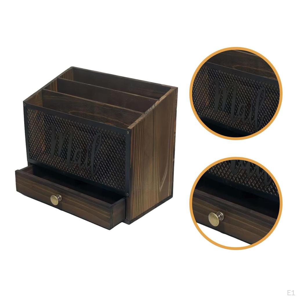 Countertop Mail Organizer Rack Versatile Vintage Office Supplies Desk File Holder for