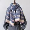 European Style Faux Cashmere Double-Sided Neck Warmer Scarf - Autumn/Winter Versatile, Warm, Cold-Proof, Windproof Shawl