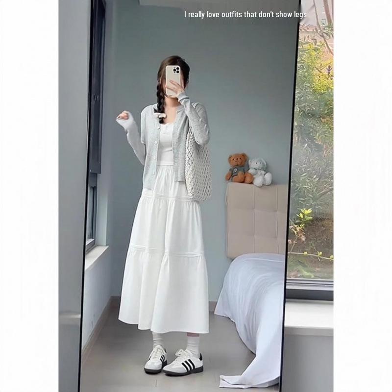 

Women s White High-Waist A-Line Midi Skirt - Slimming, Petite Fit, Autumn 2025 XL білий