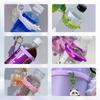 Portable Silicone Drawstring Ring Water Cup Handle Strap DIY Water Cup Handle Ring Bottle Sleeve Silicone Ring Strap for Cup