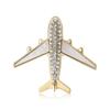 Broșă de avioane din aliaj, simplă și elegantă, cu strasuri, creativă, versatilă, pentru costum pentru bărbați și femei, haină, corsaj, bijuterii