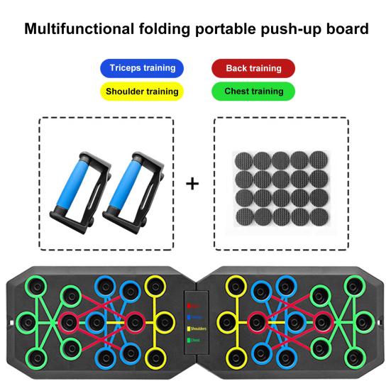 Foldable Push-up Board with Anti-Slip Grips Smart Counter Strong Load-bearing Push-Up Bar Abdominal Muscle Training Equipment