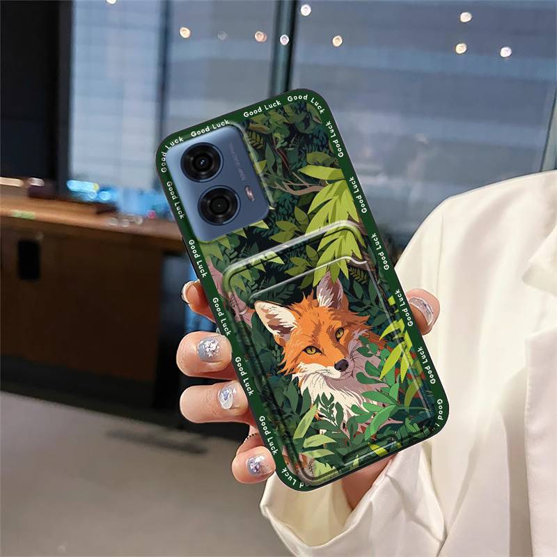 Cartoon Durable Phone Case For MOTO G24 Power Back Cover Card Bag Full Wrap TPU Soft Case Shockproof Anti-dust Silicone