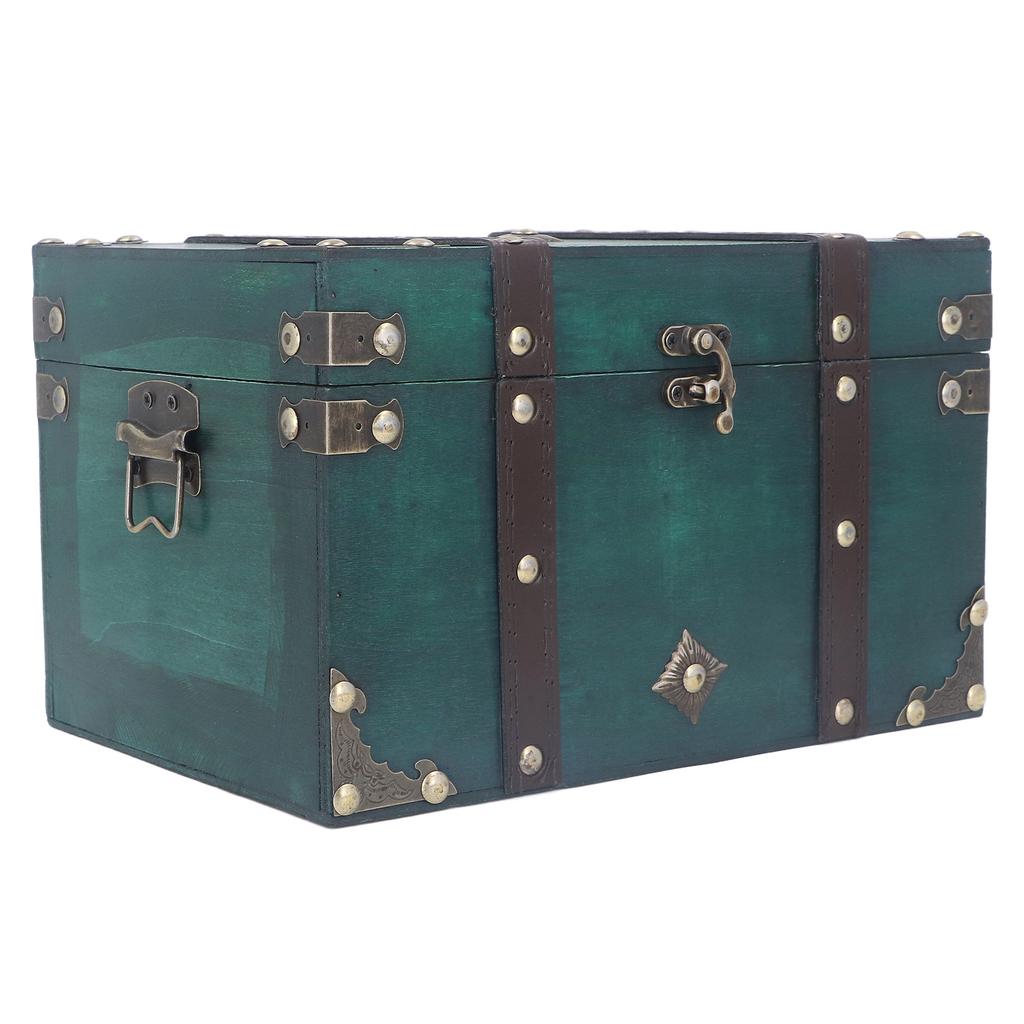 Treasure Chest Storage Box Antique Exquisite Wooden Jewelry Box for Movie Props Window Display