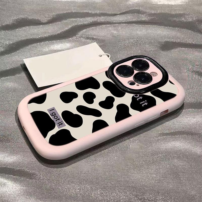 Wzór krowy czarno-biały do etui na telefon komórkowy Apple 16promax Malowanie dla IPhone15pro Silikonowy puszysty 13/14