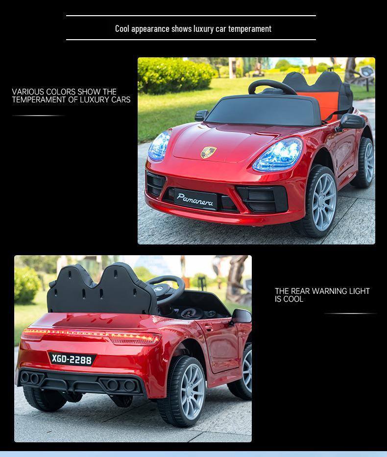 Dětské elektrické autíčko s dálkovým ovládáním, světly, hudbou a režimem kočárku pro kluky a holky.