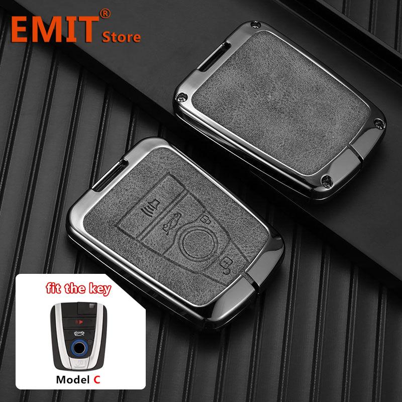 Custodia per chiave auto in lega di zinco e vera pelle adatta per BMW Serie I3 I8 Guscio protettivo Portachiavi Guscio Accessori interni