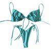 Costum de baie pentru femei Bikini de culoare uni Costumul de baie cu bretele Set de costum de baie