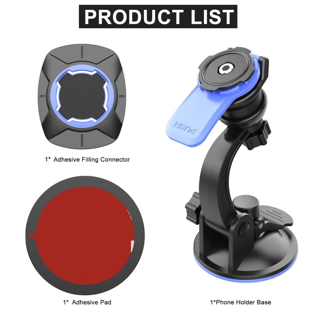 

Новый автомобильный держатель для телефона, многофункциональный держатель с вращением на 360 градусов, двойной пружинный ремешок, скрытый номерной знак для парковки чёрный