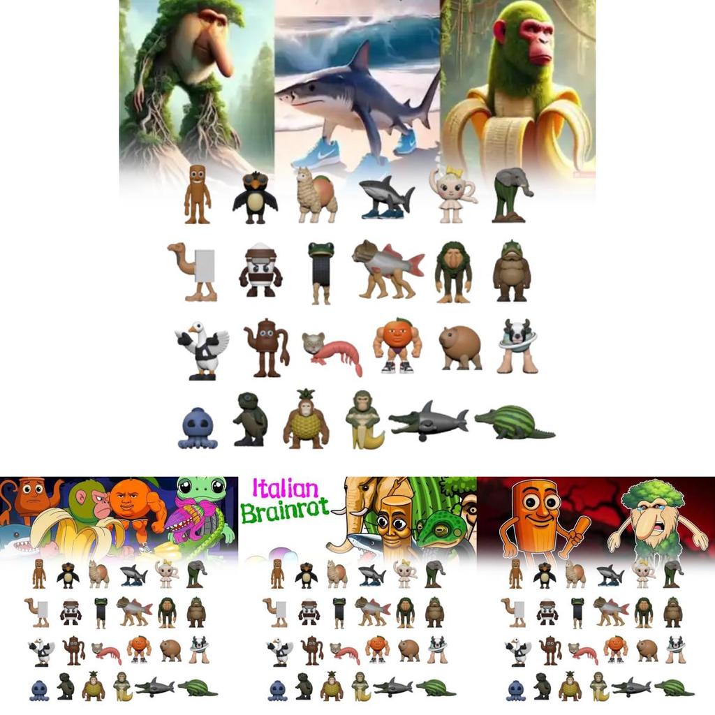 Italian Brainrot Al Collectible Figures Set With Pvc Material For Display And Gift Purposes