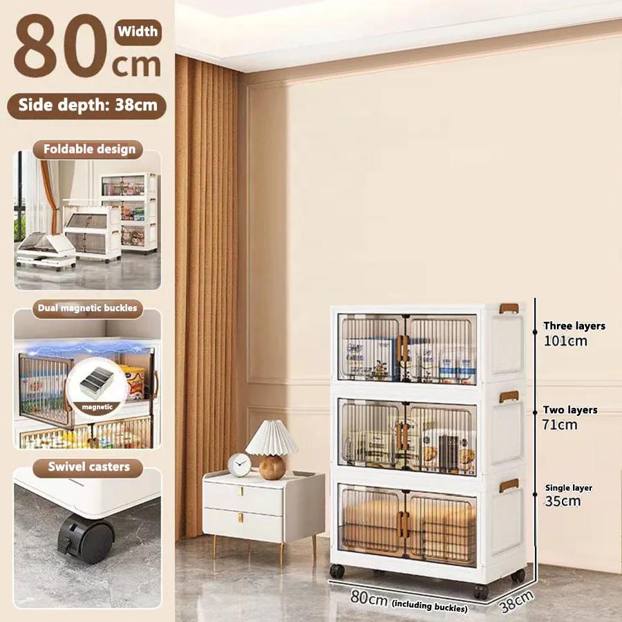 50/60/70/80CM Foldable Sundries Cabinet Dustproof Storage Wardrobe Home Organization Solution