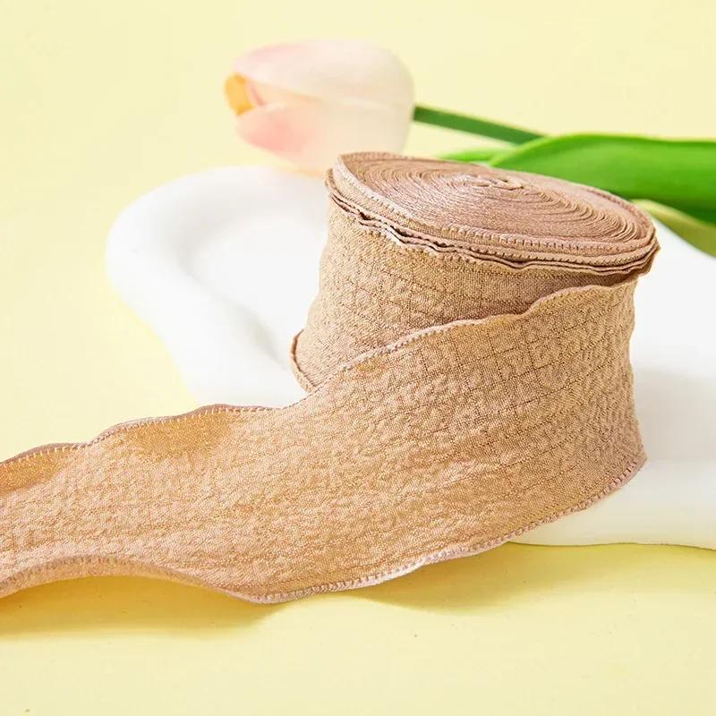 

10Yards/Roll Fishtail Yarn Pleated Chiffon Ribbon Wavy Edged Ribbon For DIY Craft Bouquet Gift Wrapping Wedding Party Decoration 4cmx 9m