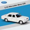 WELLY 1/24 Mercedes-Benz 220 Alloy Car Model Diecasts Metal Classic Retro Old Car Model Simulation Collection Childrens Toy Gift