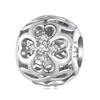 Crystal Clover Bead Charm Silver 925