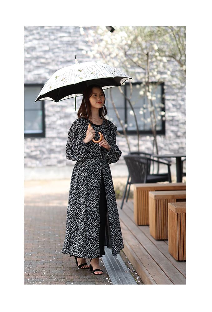 la UV Protection embroidered umbrella for fashion Perfect for A sophisticated Free Light [sawa á mode] 99.9%. Elegant, natural, frog-print all-weather