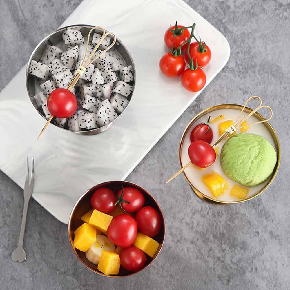 Food Grade Shorty Salad Bowl Stainless Steel Pudding Dessert Bowl Bar Tableware