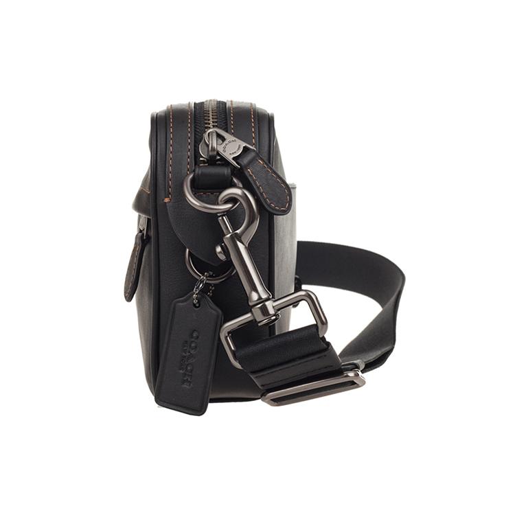 New COACH Graham Cow Leather Camera Bag, Shoulder Bag, Crossbody Bag Medium Size Men's Black 39946-QBBK