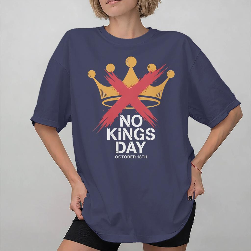Graphic Printed No Kings In America T Shirt For Unisex  100 Cotton Tee Shirt Short Sleeve Clothing
