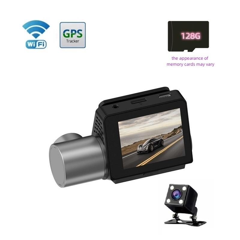 

WiFi Відеореєстратор, Автомобільна камера, Відеореєстратор, DVR, GPS Двоканальний реєстратор, Full HD Сенсорний екран, G-сенсор 2 Lens A+WIFI+GPS+128g