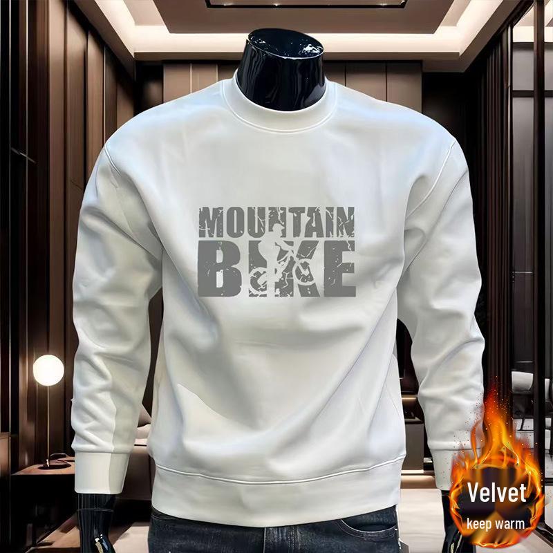 Men s Slim Fit Velvet Hoodie - Versatile, Trendy, and Fashionable Round Neck Pullover for Autumn/Winter. 3XL