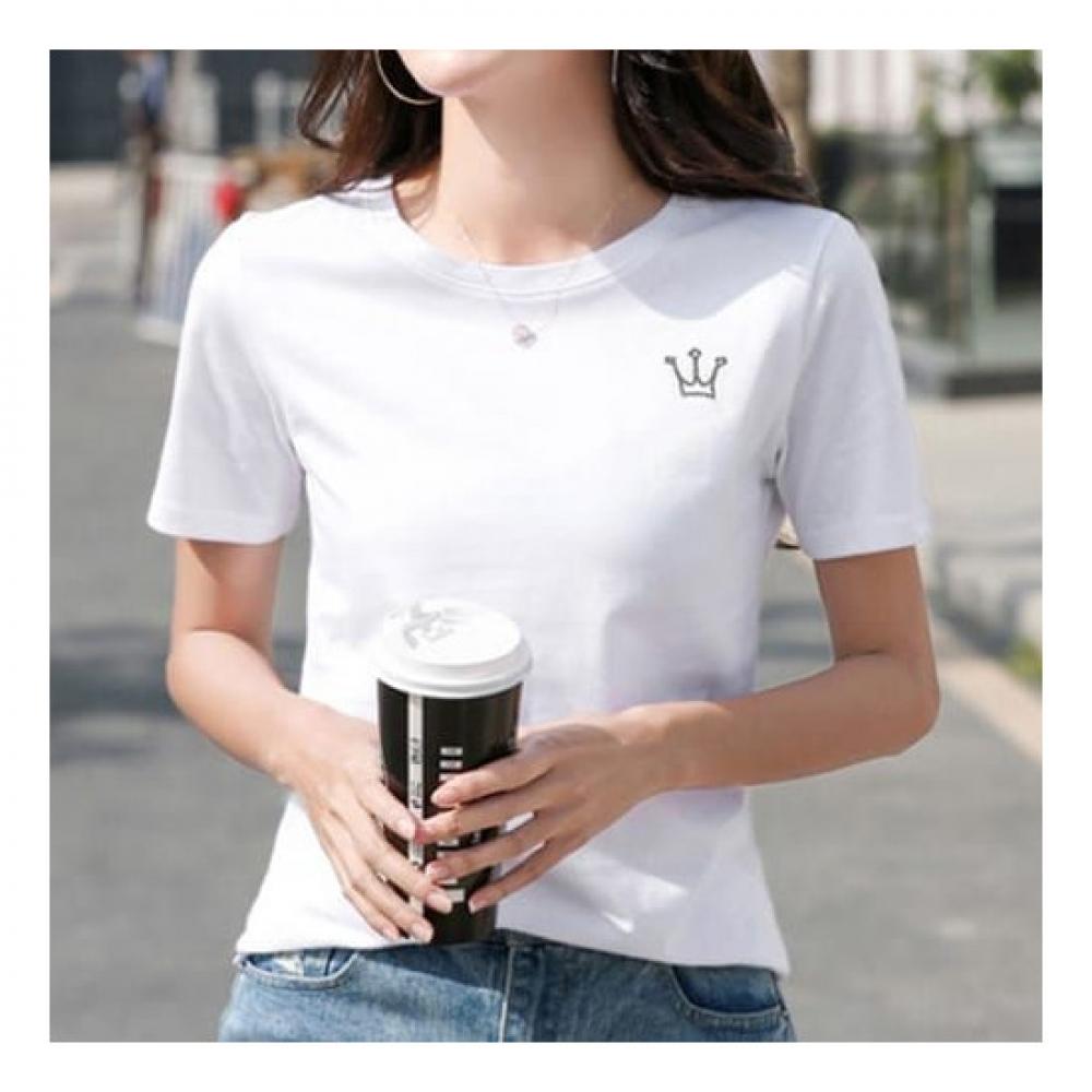 Navava NT737 Simple Crown PoinT Round Neck ShorT Sleeve T shirT