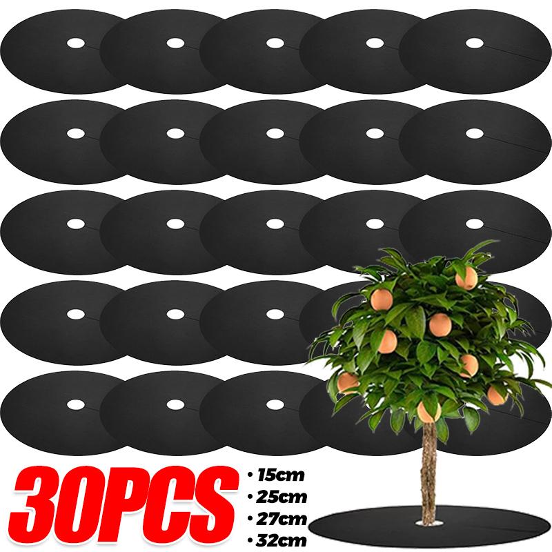 Weed Control Tree Mulch Ring Non-Woven Fabric Uv Resistant Garden Plant Protector Barrier Mat Effective Root Shield Weed Control