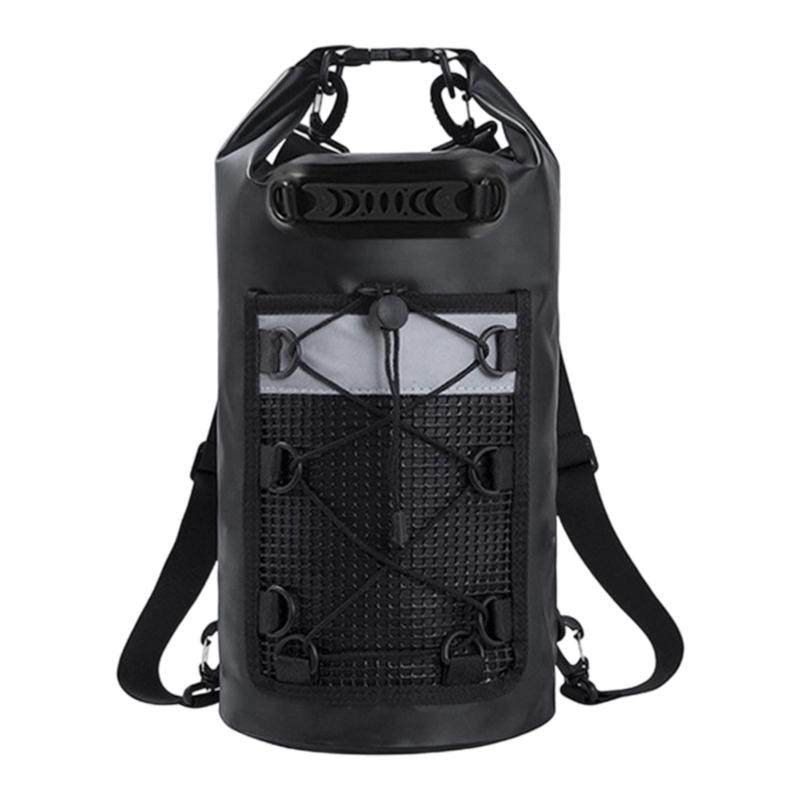 Waterproof Bucket Bag for Surfing and Aquatic 500D PVC Mesh Ensuring Gear Dryness and Longevity During Outdoor Pursuits чёрный