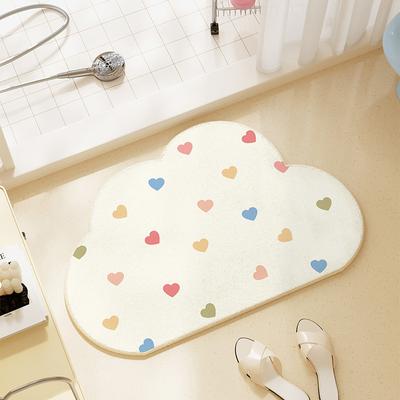 Creamy Style Cashmere Floor Mat Bathroom Door Moisture-wicking Non-slip Floor Mat Household Thickened Cooling Pad