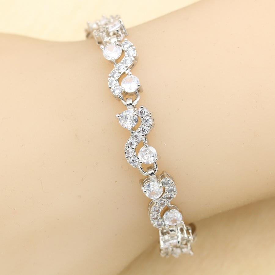 Weiß Perle Farbe Hochzeitsschmuck Sets Für Frauen Ohrringe Halskette Anhänger Ring Zirkonia Armband Geburtstagsgeschenk