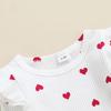 Spring Infant Baby Girl Clothes Set Skirt Heart Print Long Sleeve Romper 2Pcs Toddler Girl Clothing Outfits