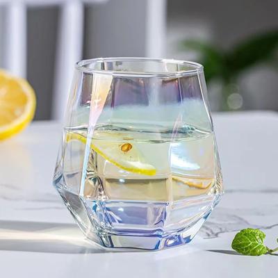 300ml Hexagonal Glass Creative Dazzling Transparent Home Bar Ktv Foreign Wine Water Glass Coffee Mugs