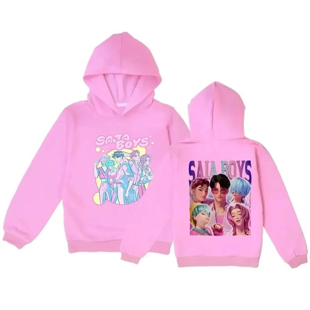KPop Demon Hunters Saja Boys Printed Hoodies for Kids Autumn Fashion Funny Fans Gift Anime Pullover Hoodies