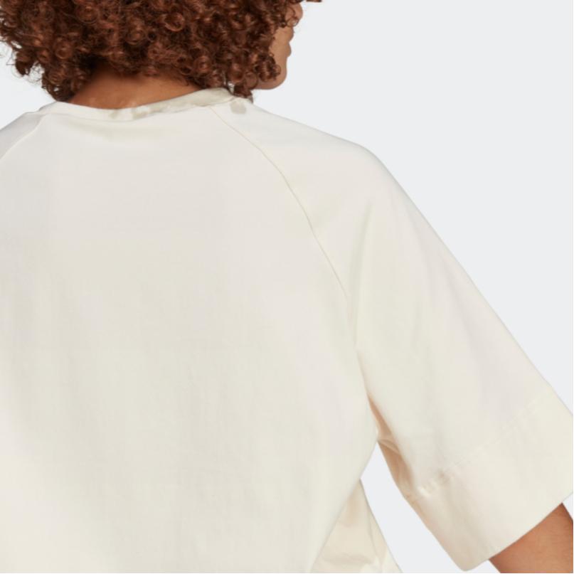 Adidas Originals Essential Premium Essentials Tee Solid Color Logo Ribbed Crew Neck Loose Fit Sports Short Sleeve Raglan T-Shirt Women Tops IC5252