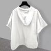 Zipper Design Hooded Short-sleeved T-shirt Summer Large Size Tooling Loose Jacket Jacket