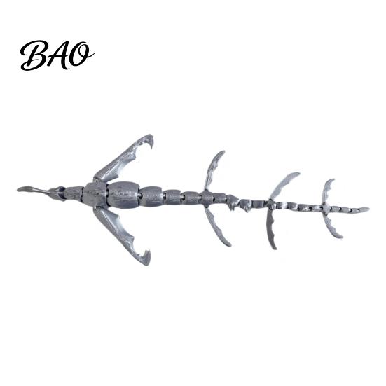 Customizable Pose Toy 3D Printed Sea Monster Toy, Multi-Joint Articulated Figure, Flexible Mythical Deep Creature Posable Desktop Ornament Fidget
