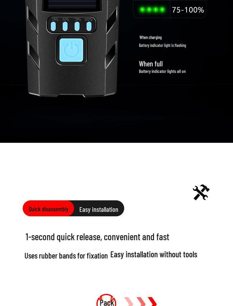 Multifunctional USB Rechargeable Solar Bicycle Headlight & Speaker