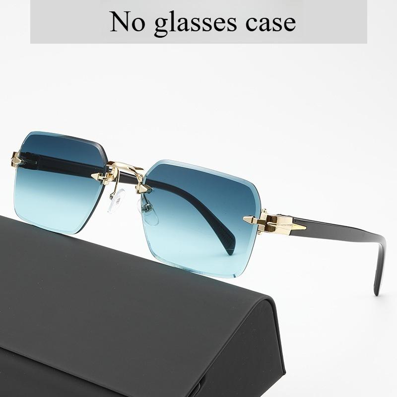 New Square Frameless Sunglasses Street Style Fashionable Versatile Edge Cutting Glasses Unisex  Accessories