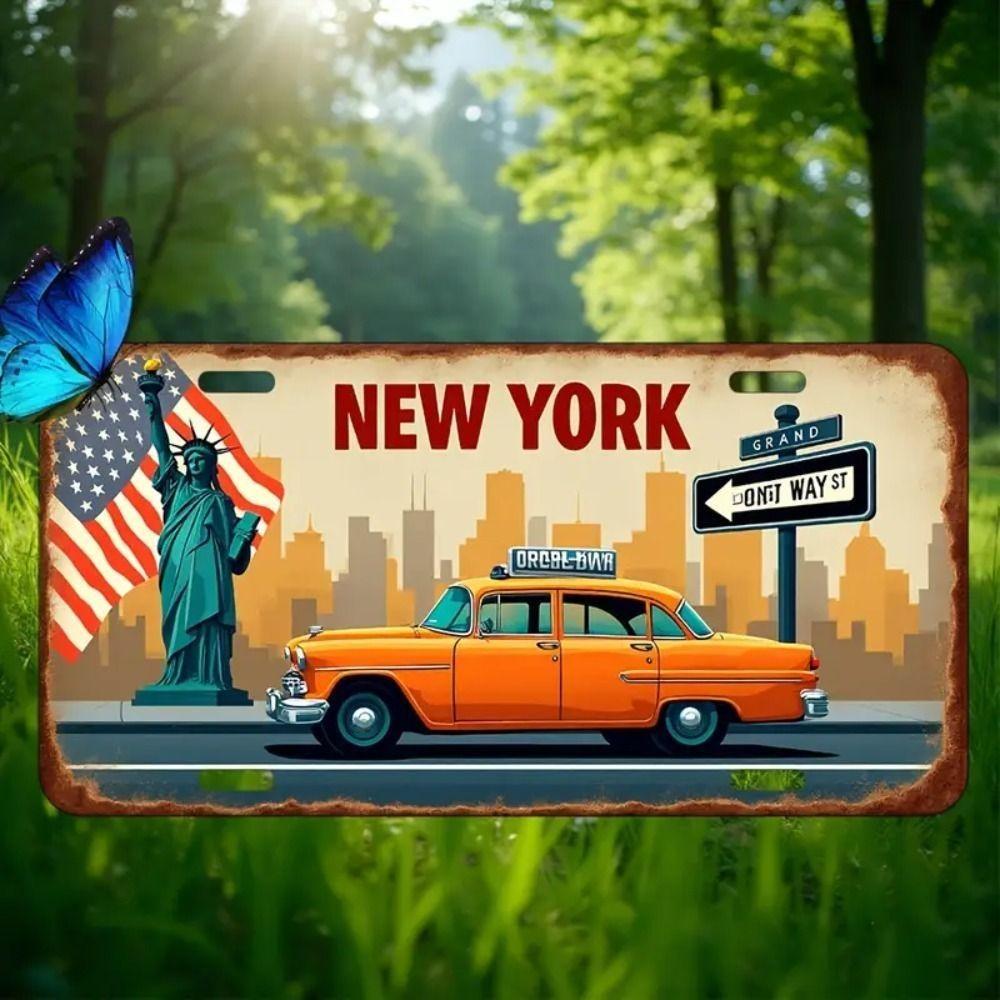 Souvenir Number for the Car , Car Number Plate for Interior Decoration, Metal, 15x30 Cm