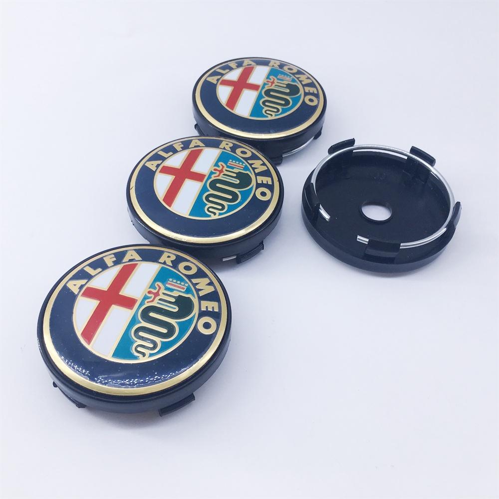 FPEV2 10Pcs 60mm 060 T30 Wheel Center Cap Badge Rim Hub Cover Black Logo Car Accessories for Alfa Romeo GTAM Mito 147 156 159 166