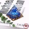 Handmade Natural Crystal Resin Pyramid Ornament for Home and Office