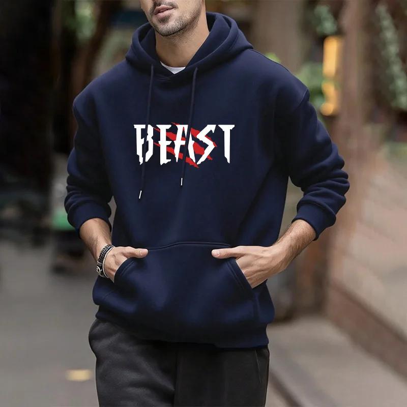 New Arrival 2025 Men s Hoodie Fashion Sporty Hooded Sweatshirt Casual Comfort Pullover Hoody Top Male Winter Warm Essentials S